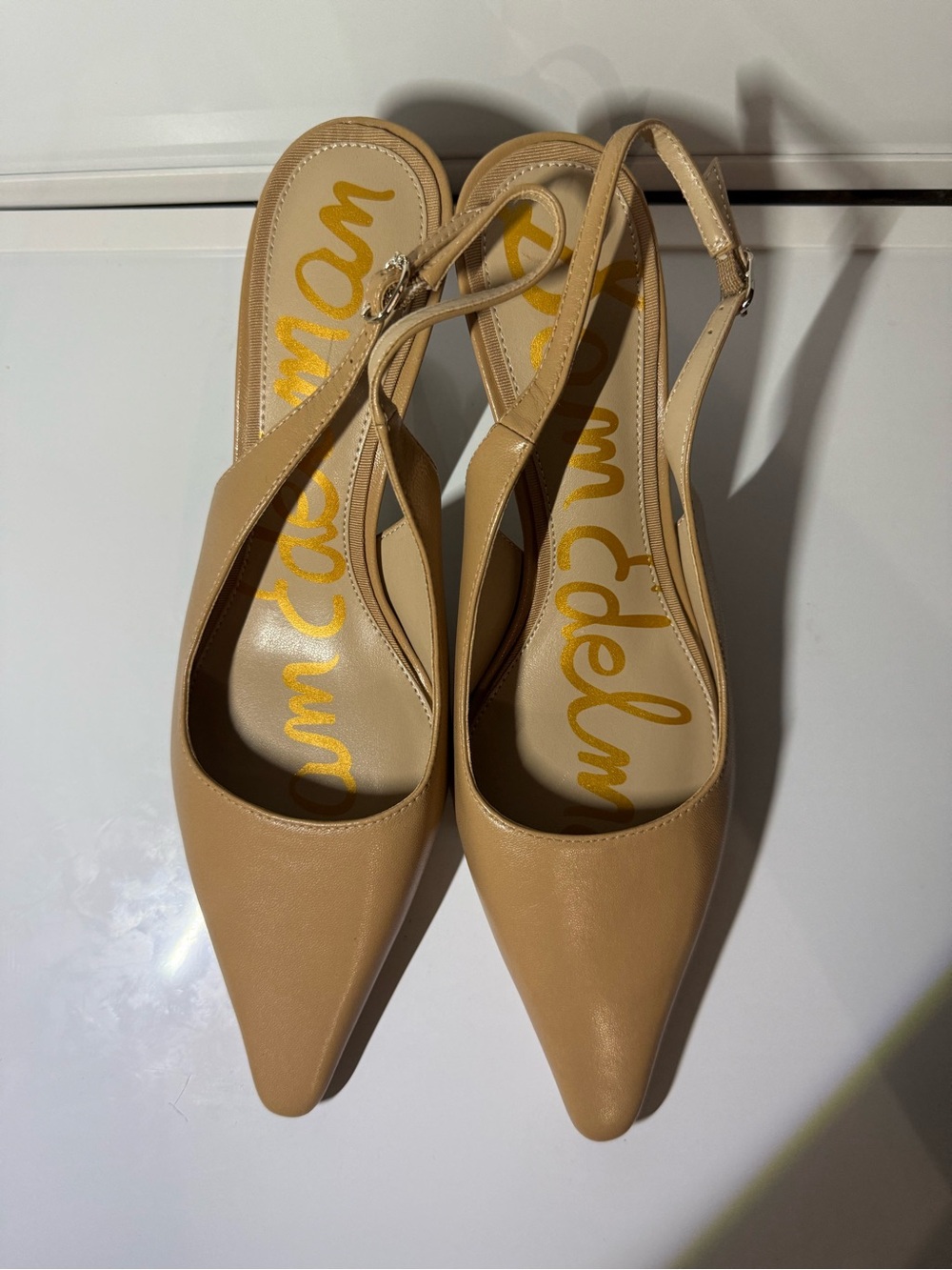 Sam Edelman Beige Pointed Slingback Mules size  8